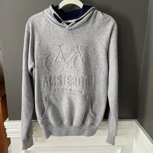 FOX Originals Premium Amsterdam Biketown Gray Embossed Hoodie Men's Sz S